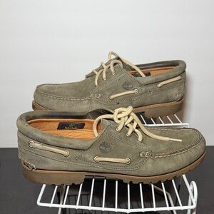 Timberland Authentics 3 Eye Classic Lug Boat Shoes Men's 10.5 Dark Green